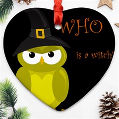 Who Is A Witch? - Yellow Heart Ornament (2 Sides) by Valentinaart