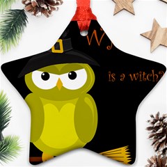 Who Is A Witch? - Yellow Star Ornament (two Sides)  by Valentinaart