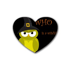 Who Is A Witch? - Yellow Heart Coaster (4 Pack)  by Valentinaart