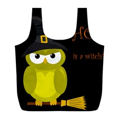 Who Is A Witch? - Yellow Full Print Recycle Bags (l)  by Valentinaart