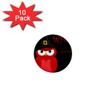 Who is a witch? - red 1  Mini Buttons (10 pack)  Front