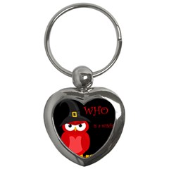 Who Is A Witch? - Red Key Chains (heart)  by Valentinaart