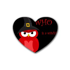 Who Is A Witch? - Red Heart Coaster (4 Pack)  by Valentinaart