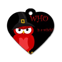 Who Is A Witch? - Red Dog Tag Heart (one Side) by Valentinaart