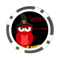 Who Is A Witch? - Red Poker Chip Card Guards by Valentinaart