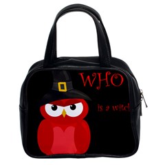 Who Is A Witch? - Red Classic Handbags (2 Sides) by Valentinaart