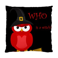 Who Is A Witch? - Red Standard Cushion Case (one Side) by Valentinaart