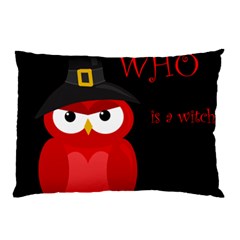 Who Is A Witch? - Red Pillow Case by Valentinaart