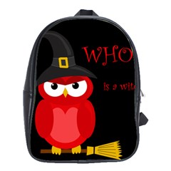 Who Is A Witch? - Red School Bags(large)  by Valentinaart