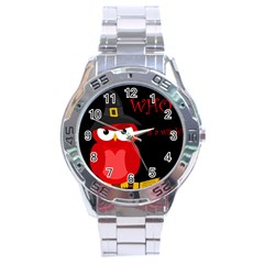 Who Is A Witch? - Red Stainless Steel Analogue Watch by Valentinaart