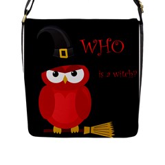 Who Is A Witch? - Red Flap Messenger Bag (l)  by Valentinaart