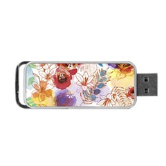 Watercolor Spring Flowers Background Portable Usb Flash (one Side)