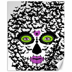 Bat Lady Sugar Skull Canvas 16  X 20   by burpdesignsA