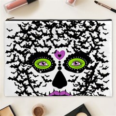 Bat Lady Sugar Skull Cosmetic Bag (xxxl)  by burpdesignsA