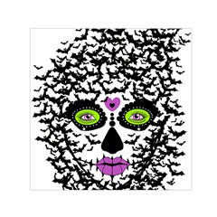 Bat Lady Sugar Skull Small Satin Scarf (square)