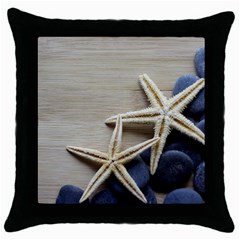 Starfish Black Throw Pillow Case