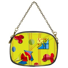 Playful Day - Yellow  Chain Purses (one Side)  by Valentinaart