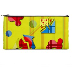 Playful Day - Yellow  Pencil Cases by Valentinaart