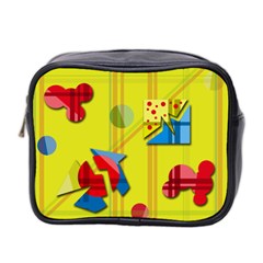 Playful Day - Yellow  Mini Toiletries Bag 2-side by Valentinaart