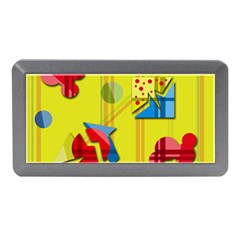 Playful Day - Yellow  Memory Card Reader (mini) by Valentinaart