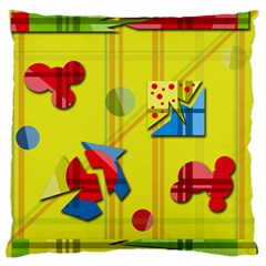 Playful Day - Yellow  Standard Flano Cushion Case (one Side) by Valentinaart