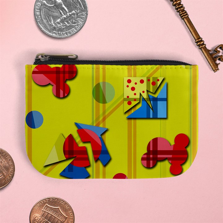 Playful day - yellow  Mini Coin Purses