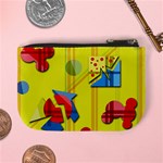 Playful day - yellow  Mini Coin Purses Back