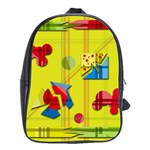 Playful day - yellow  School Bags(Large)  Front