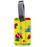 Playful day - yellow  Luggage Tags (Two Sides) Back