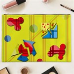 Playful day - yellow  Cosmetic Bag (XXL)  Front