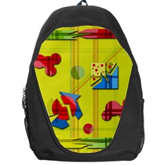 Playful Day - Yellow  Backpack Bag by Valentinaart