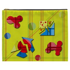 Playful Day - Yellow  Cosmetic Bag (xxxl)  by Valentinaart