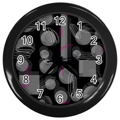 Come Down - Magenta Wall Clocks (black) by Valentinaart