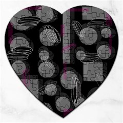 Come Down - Magenta Jigsaw Puzzle (heart) by Valentinaart