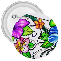 Tropical Hibiscus Flowers 3  Buttons by EverIris