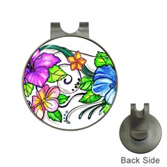 Tropical Hibiscus Flowers Hat Clips With Golf Markers