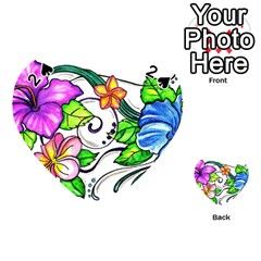 Tropical Hibiscus Flowers Playing Cards 54 (heart)  by EverIris