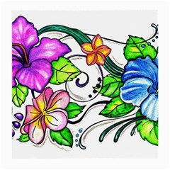 Tropical Hibiscus Flowers Medium Glasses Cloth