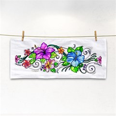 Tropical Hibiscus Flowers Hand Towel by EverIris