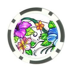 Tropical Hibiscus Flowers Poker Chip Card Guards (10 Pack) 