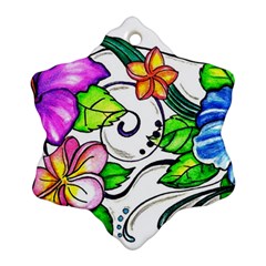 Tropical Hibiscus Flowers Ornament (snowflake) 