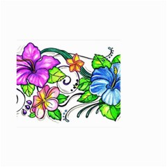 Tropical Hibiscus Flowers Small Garden Flag (two Sides)