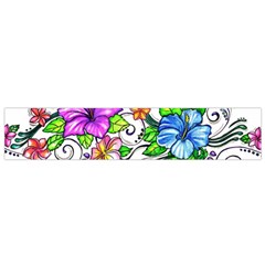 Tropical Hibiscus Flowers Flano Scarf (small) 