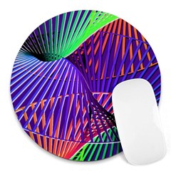 Colorful Rainbow Helix Round Mousepads by designworld65