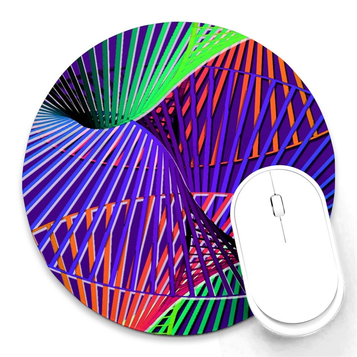 Colorful Rainbow Helix Round Mousepads