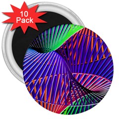 Colorful Rainbow Helix 3  Magnets (10 Pack)  by designworld65