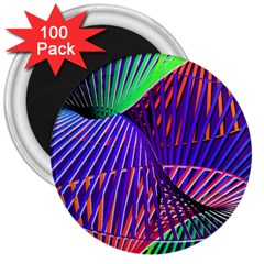 Colorful Rainbow Helix 3  Magnets (100 Pack) by designworld65