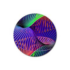 Colorful Rainbow Helix Rubber Coaster (round)  by designworld65