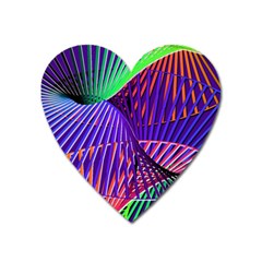 Colorful Rainbow Helix Heart Magnet by designworld65