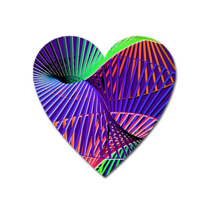 Colorful Rainbow Helix Heart Magnet